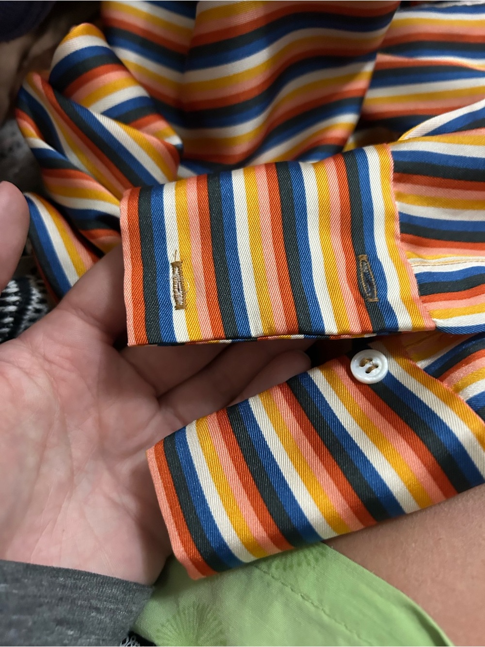 Zara Woman rainbow striped button down shirt - Picture 6 of 6